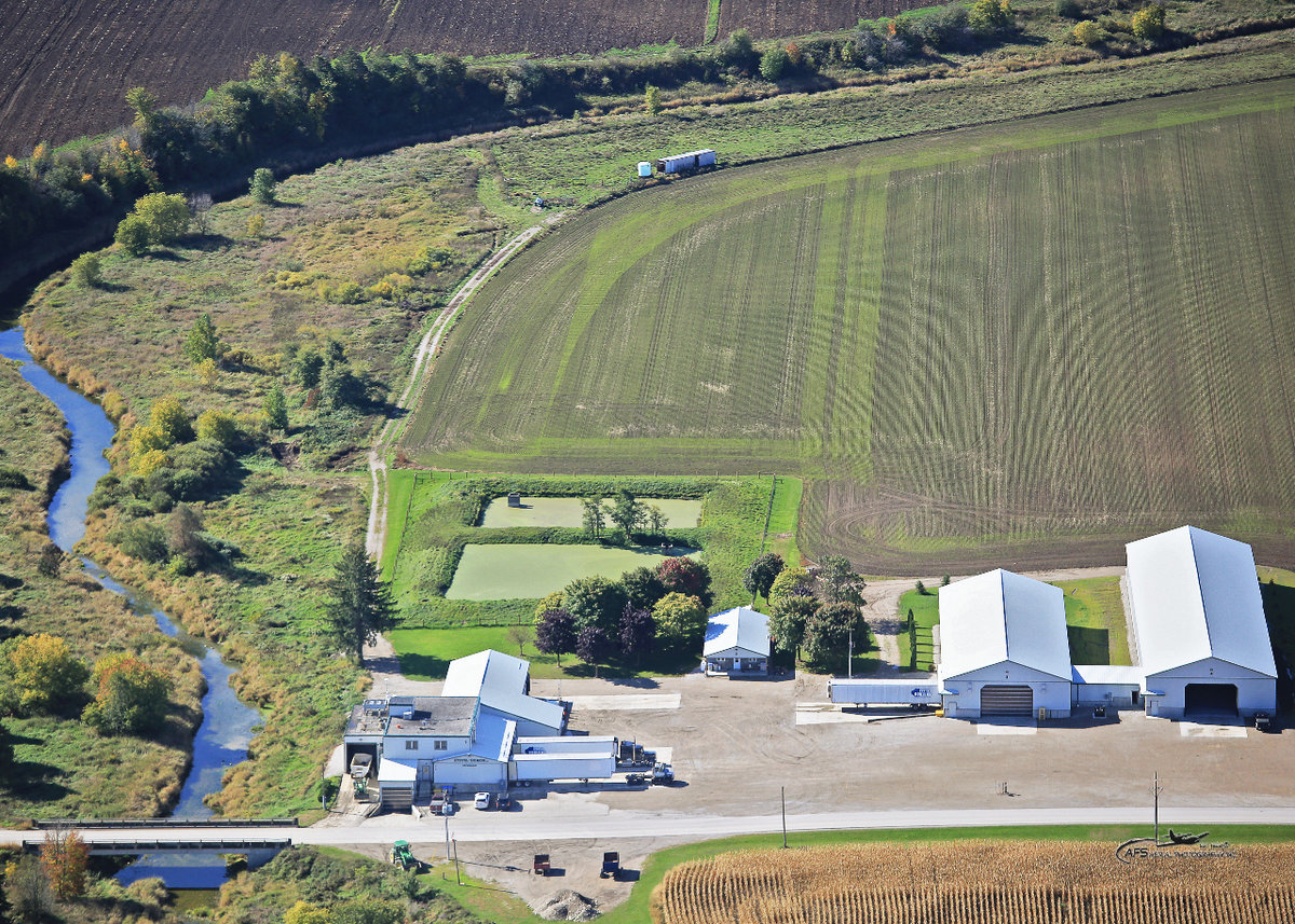 overhead view of Stovel Siemon facility in 2020